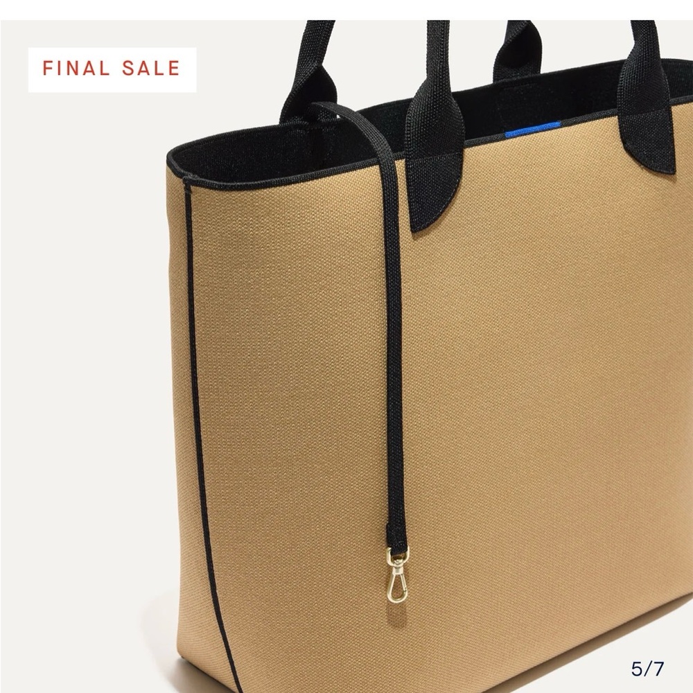 Rothys Two-Tone Tote Bag - black and tan - Picture 2 of 4